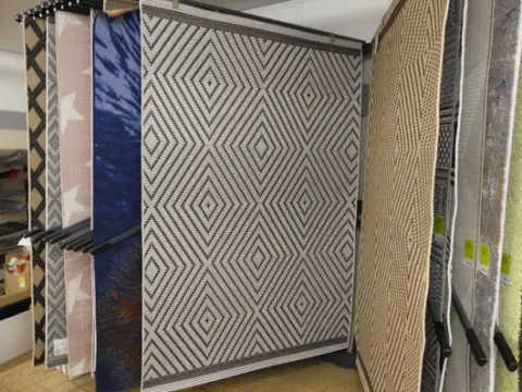 Tappeto, grigio/bianco, motivo a rombi
