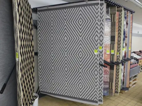 Tappeto, nero/bianco, motivo a rombi