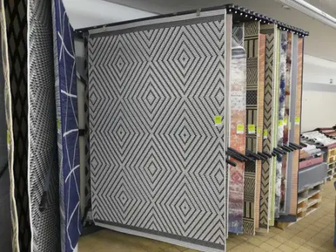 Tappeto, nero/bianco, motivo a rombi
