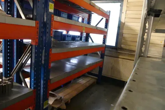 Scaffale portapacchi con ripiani in acciaio, 1 campata, senza contenuto