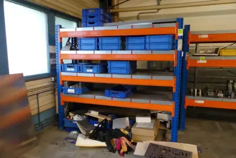 Scaffalatura per carichi pesanti con ripiani in acciaio, 1 campata, senza contenuto