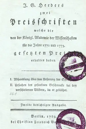 Herder, Johann Gottfried – Twee prijsverhandelingen
