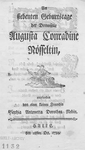 Nösselt, Johann August – Na sedmé narozeniny slečny Augusty Conradine Nösseltin