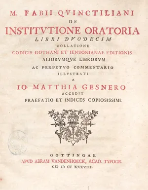 Quintilianus, Marcus Fabius – De institutione oratoria
