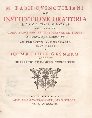 Quintilianus, Marcus Fabius – De institutione oratoria