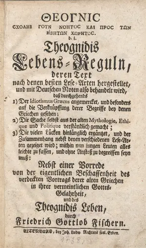 Theognis z Megary – Pravidla života