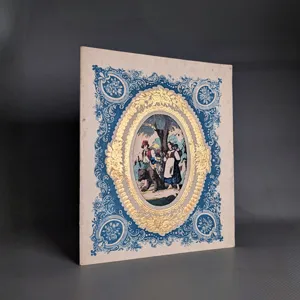 Writing notebook – Lithographed and gold-highlighted school notebook from the 19th century