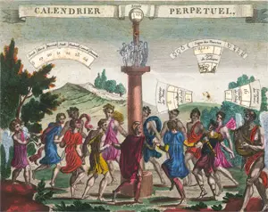 Věčný kalendář – 1812 Věčný kalendář se třemi pohyblivými kartonovými kolečky k nastavení