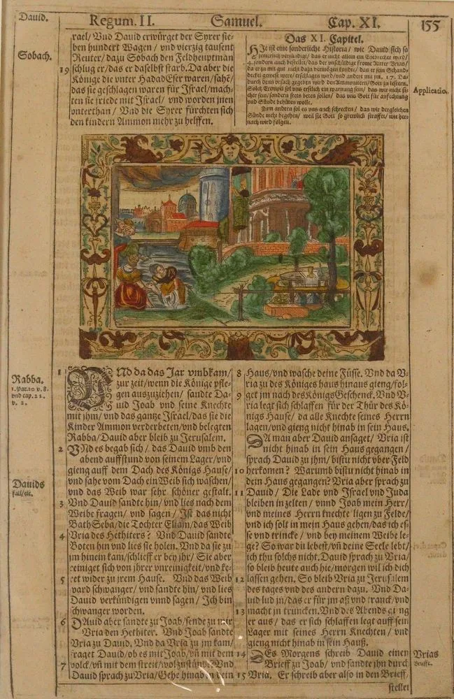 Biblia germanica. – 2 Blätter mit kolor