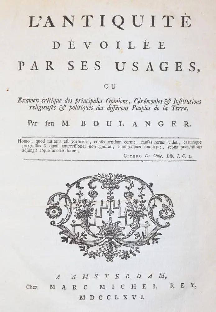 Boulanger,(N.-A.). – L'antiquité dévoilée par ses usages