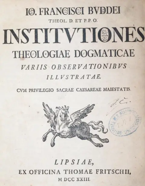 Buddeus,J.F. – Institutiones theologiae dogmaticae variis observationibus illustratae