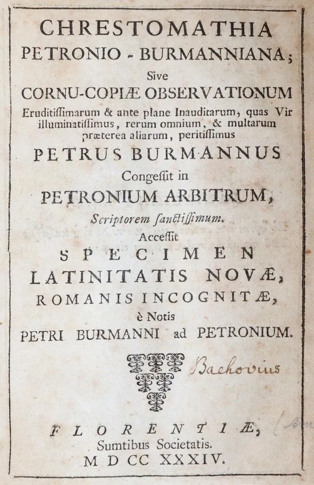 Burmann,P. – Chrestomathia Petronio-Burmanniana