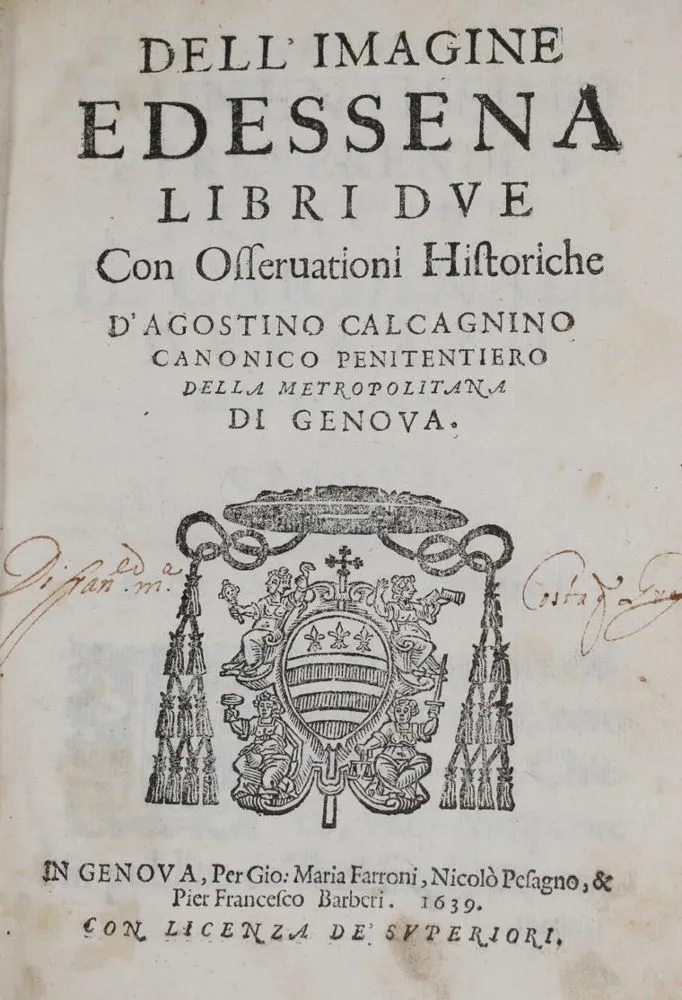 Calcagnino,A. – Dell' imagine Edessena libri due con osservationi historiche
