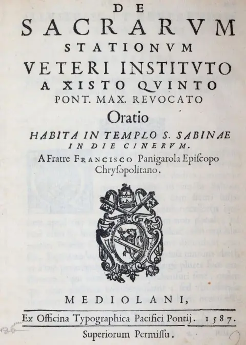 De Sacrarum – stationum veteri instituto a Xisto Quinto pont