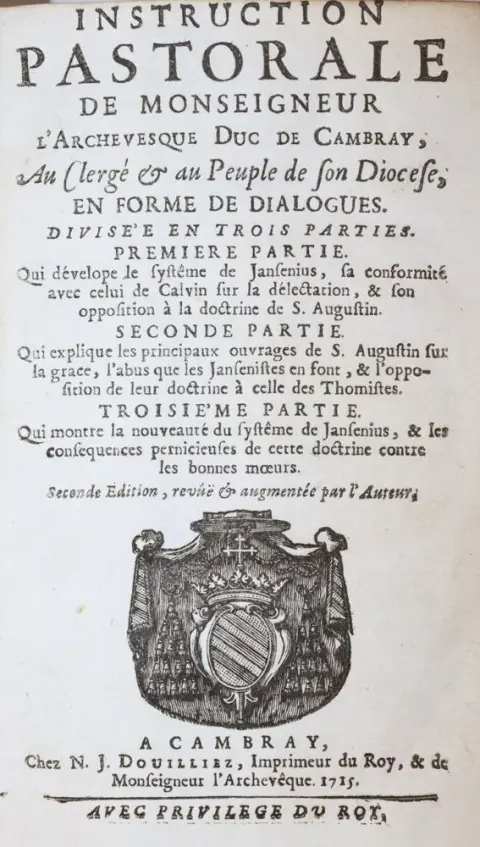 (Fenelon de Salignac de la Mothe,F.). – Instruction pastorale de Monseigneur l'archevesque Duc de Cambray, au clerge & au peuple de son dioc
