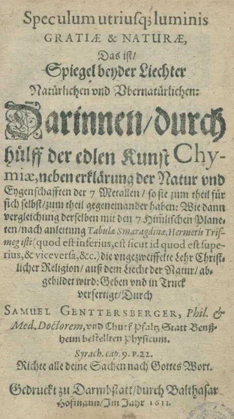 Genttersberger, S. – Speculum utriusq; luminis Gratiae & Naturae, Das ist, Spiegel beyder Liechter Natürlichen und Ubernatürlichen: