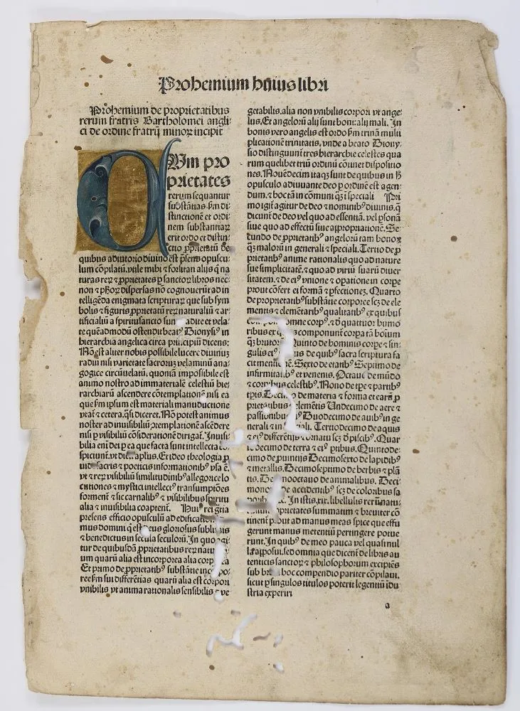 Maculature de reliure. – 6 feuillets et 3 fragments
