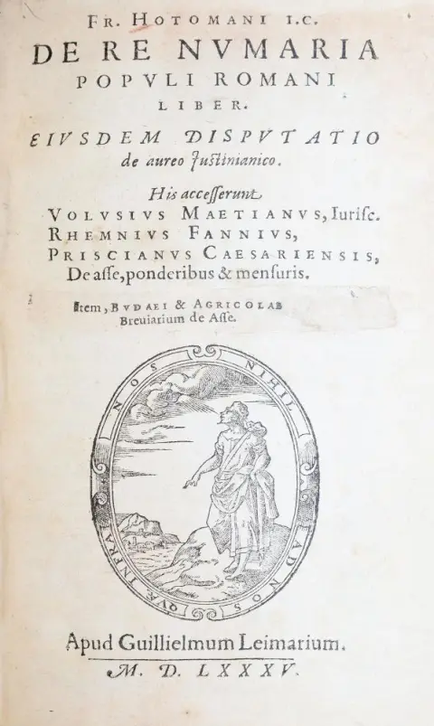 Hotmann,F. – De re numaria populi Romani liber