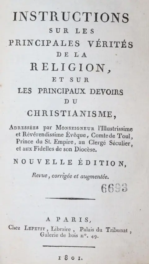 (Humbert,P.H.). – Instructions sur les principales verites de la religion, et sur les principaux devoirs du christianisme,..
