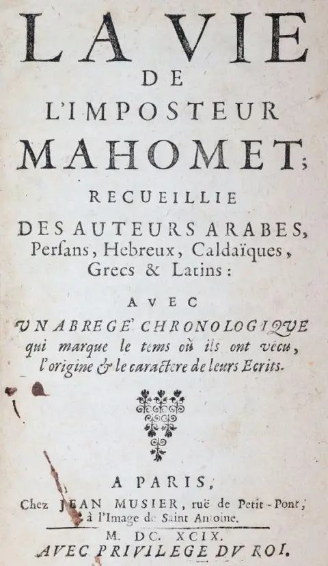 (Prideaux,H.). – La vie de l'imposteur Mahomet, recueillie des auteurs arabes, persans, hebreux, caldaiques, grecs & latins, av