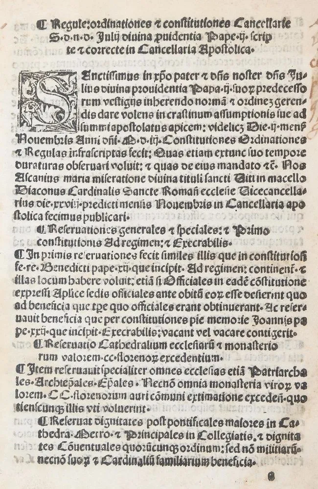 Julius II., Papst. – Regule, ordinationes (et) constitutiones cancellarie s