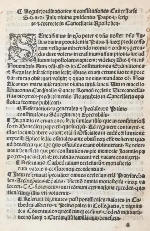 Julius II., papež. – Regule, ordinationes (et) constitutiones cancellarie s