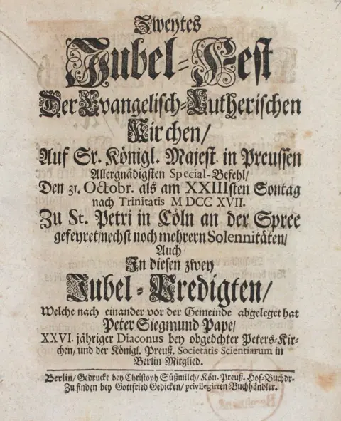Pape, P.S. – Zweytes Jubel-Fest Der Evangelisch-Lutherischen Kirchen, Auf Sr