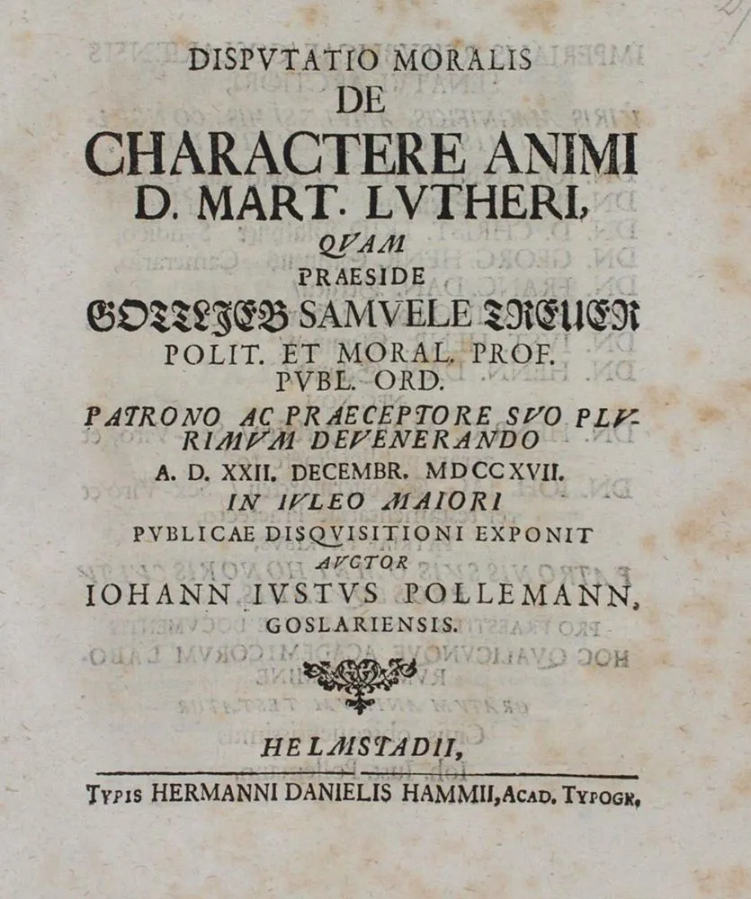 Pollemann,J.J. – Disputatio moralis de charactere animi D