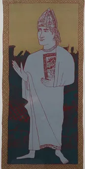 SZENT MIKLÓS - színes grafika papíron, 1990.