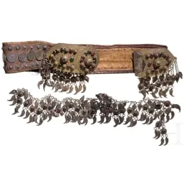 俄罗斯腰带,带硬币及链节链(挂饰),19世纪