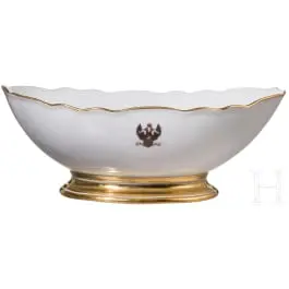Terrine mit Emblem der Marinestandarte des russischen Kaisers, Kaiserliche Porzellanmanufaktur St. Petersburg, Periode Alexander III (1881–1894), 1992