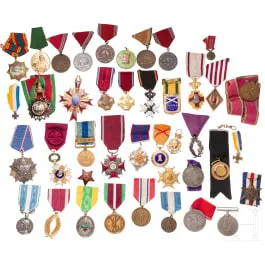 Sammlung mit 45 internationalen Auszeichnungen, zwischen 1900 - 1985