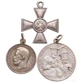 Russian St. George Cross 4th class and 2 silver medals