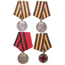 Four silver medals, Russia between 1860 and 1916