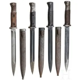 Vier Bajonette M 84/98 n. A.