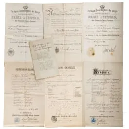 Général Karl Fuchs – groupe de documents (6 pièces), 1902 – 1909