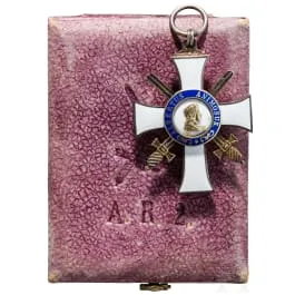 Ordre d'Albert - Croix de chevalier de 2e classe avec épées dans un écrin