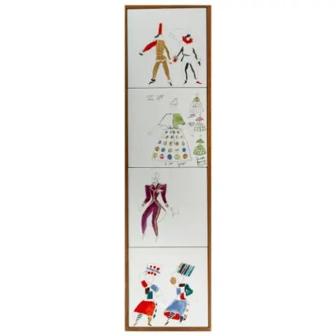 Gio Ponti (d'après) – Tableau en carreaux 'Pulcinella', 1940 (modèle)
