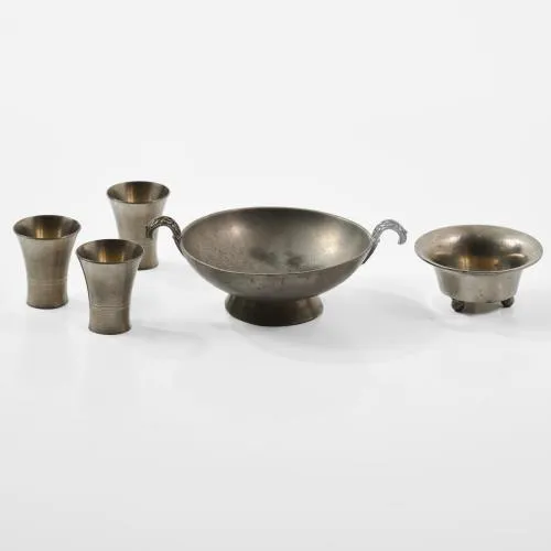 Paavo Tynell – три рюмки и две чаши, 1930-е /40-е годы (дизайн)