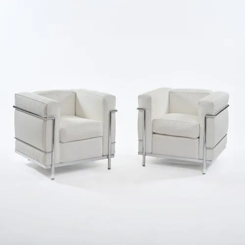 Pierre Jeanneret, Charlotte Perriand, Le Corbusier – Deux fauteuils 'LC 2', 1928 (design)