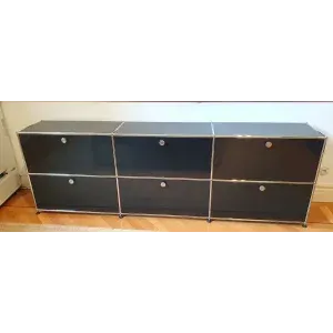 Sideboard USM Haller - schwarz 228 cm (ohne Schlüssel)