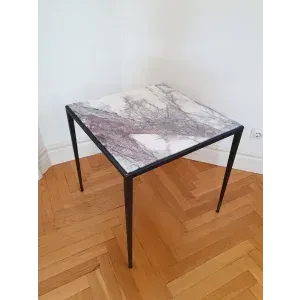 Beistelltisch mit Marmorplatte 60 x 60 x 59cm