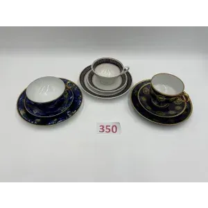 3 tasses de collection bleu cobalt