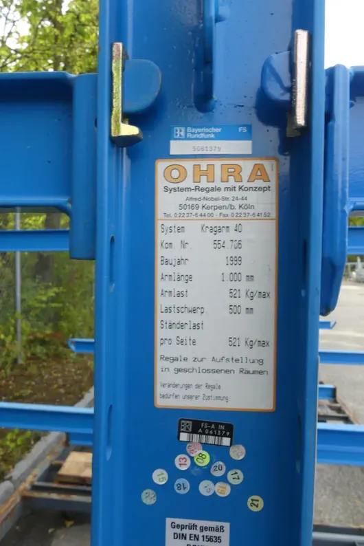 Ohra - Rayonnage à cantilevers