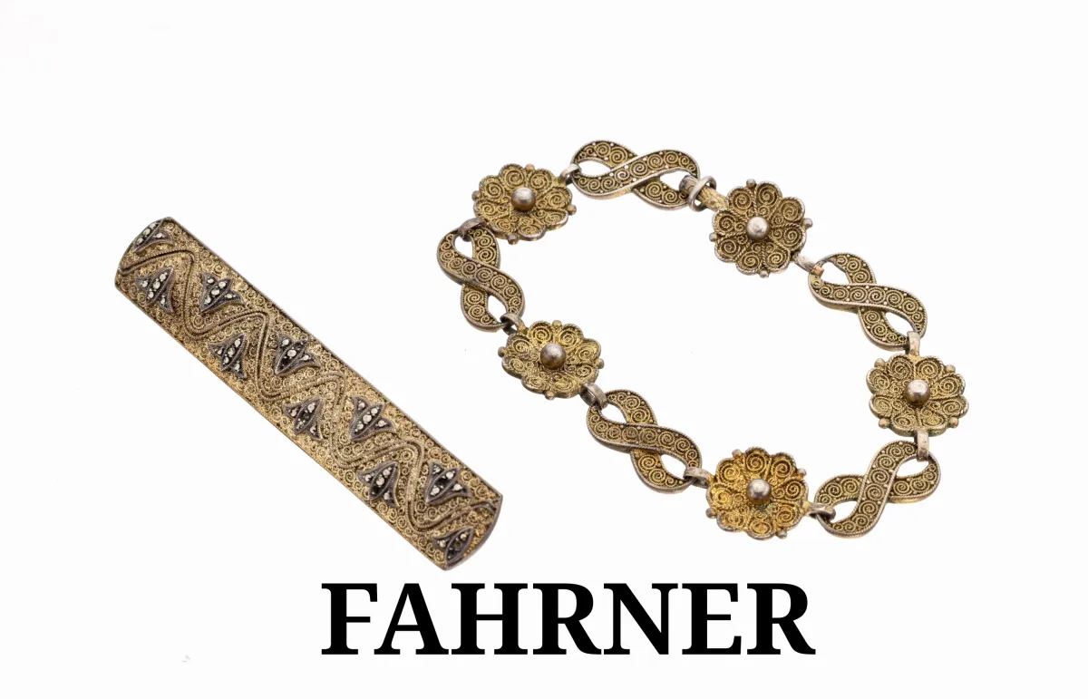 THEODOR FAHRNER lot, 1930s, 925 silver plated, so-called Kräuselfahrner