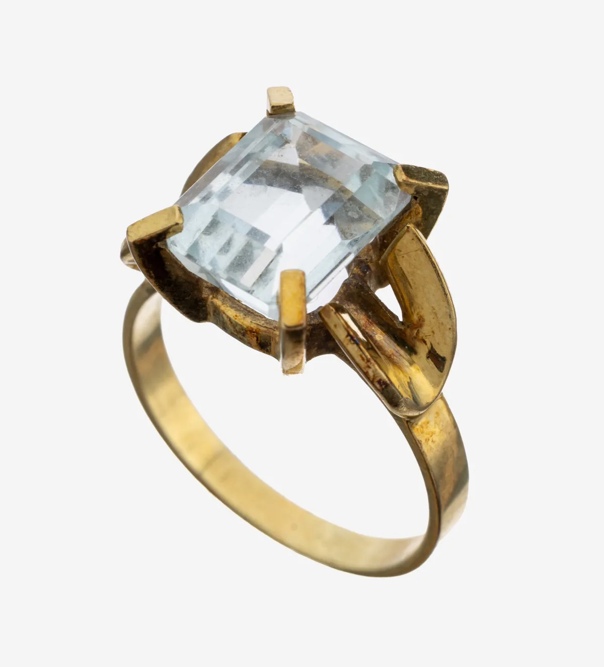 14 kt Gold Aquamarin-Ring, GG 585/000, facett. Aquamarin ca. 2.50 ct, RW 58, ca. 5.8 g
