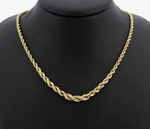14 kt gouden collier, goud 585/000, verlopend, L. ca. 46 cm, veersluiting, ca. 8,0 g