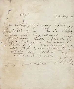 Jean Paul (Friedrich Richter) – List do rendanta Richtera w Sparneck. 1806