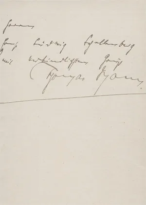 Mann, Thomas – Signiertes Billet an Ernst Ludwig Schellenberg