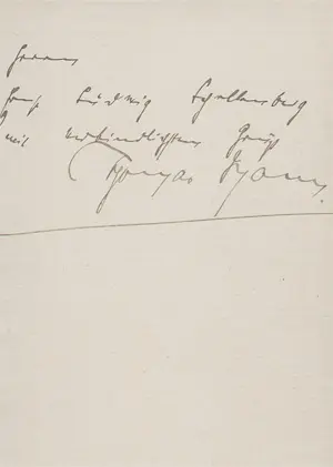 Mann, Thomas – Gesigneerd briefje aan Ernst Ludwig Schellenberg